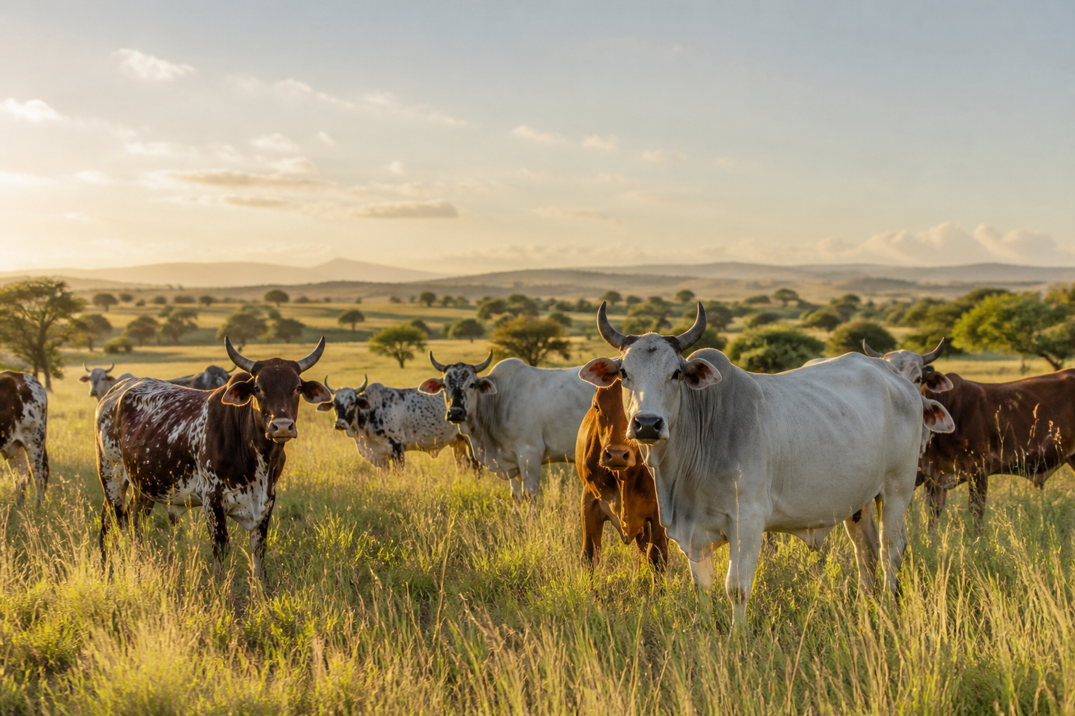 AI-generated cattle grazing on grassland